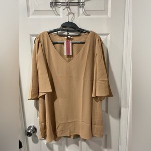 Andree by unit women’s blouse, size 2X, NWT polyester.